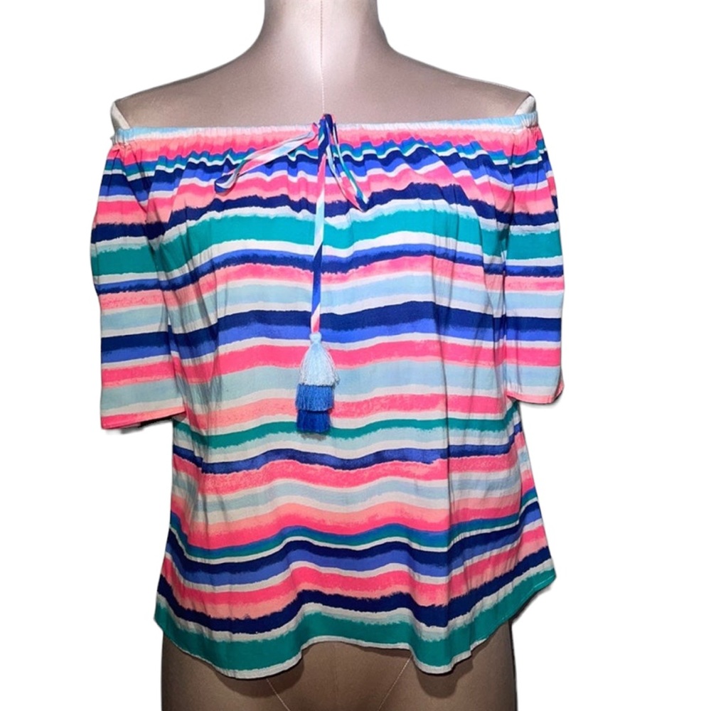 Lilly Pulitzer NWOT strapless short sleeve top. Size XXS